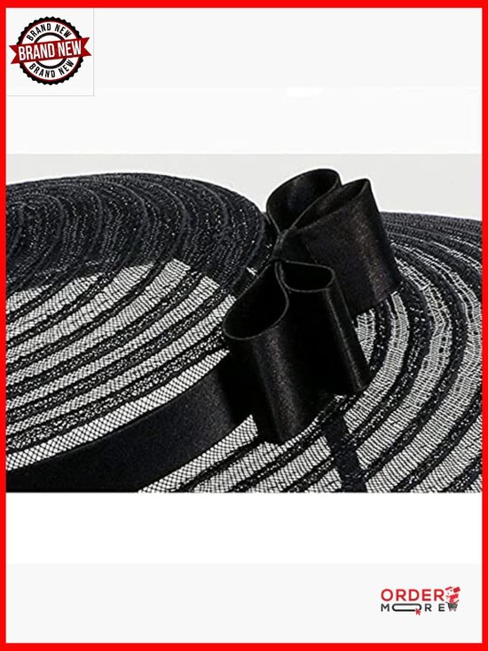 Adjustable Straw Fedora Wide Brim Hat for Women Special Occasion Derby main image 7